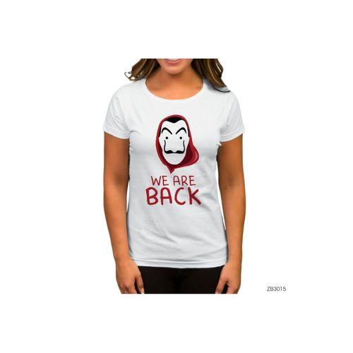 La Casa de Papel We are Back Beyaz Kadın Tişört