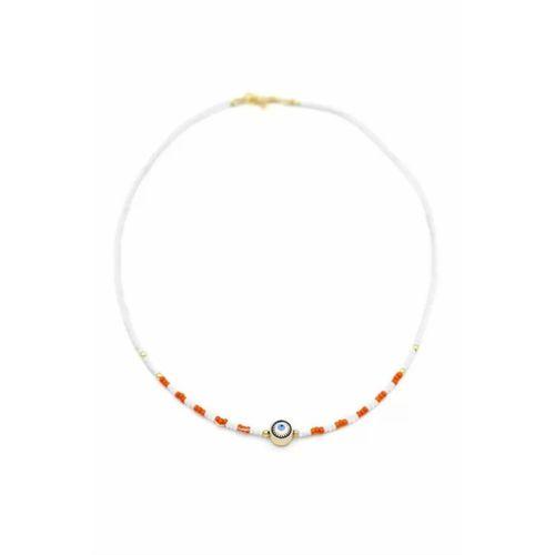 Boncuk Göz Kolye - Beyaz