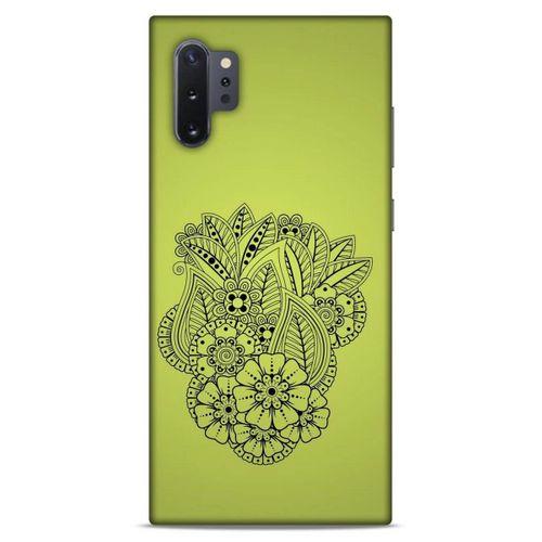Lopard Samsung Galaxy Note 10 Plus Uyumlu Kılıf Tattoo's (40) Fit Silikon Kılıf Çiçek Dövmesi