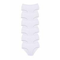 6 Adet Tutku Kadın Yüksek Bel Bato Kalın Lastik Külot Beyaz