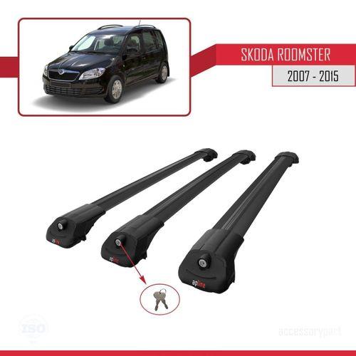 Skoda Roomster 2007-2015 Arası ile uyumlu ACE-1 Ara Atkı Tavan Barı SİYAH 3 ADET BAR