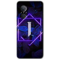 Huawei Nova 9 SE HD Baskılı Kılıf + 9D Tam Ekran Koruyucu - Dark Neon Yaprak I Harfi