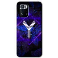 Poco x3 GT Kılıf HD Desen Baskılı Arka Kapak - Dark Neon Yaprak Y Harfi