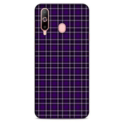 Samsung Galaxy A60 Uyumlu Kılıf Mor Delisi (11) Tam Koruma Çizgili