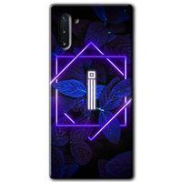 Potkal Hediye Fabrikası Samsung Galaxy Note 10 Kılıf HD Desen Baskılı Arka Kapak - Dark Neon Yaprak İ Harfi