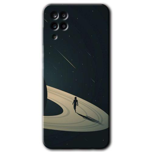 MRCİLETİSİM Samsung Galaxy M12 Kılıf Baskılı Kapak - Space Planet +Tam Ekran Koruyucu