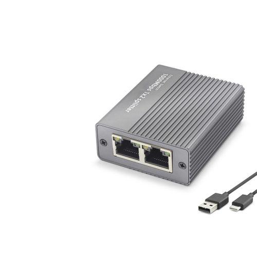 Gigabit Ethernet Switch 3 Port Type-C Güç Girişli - Siyah HDX1412