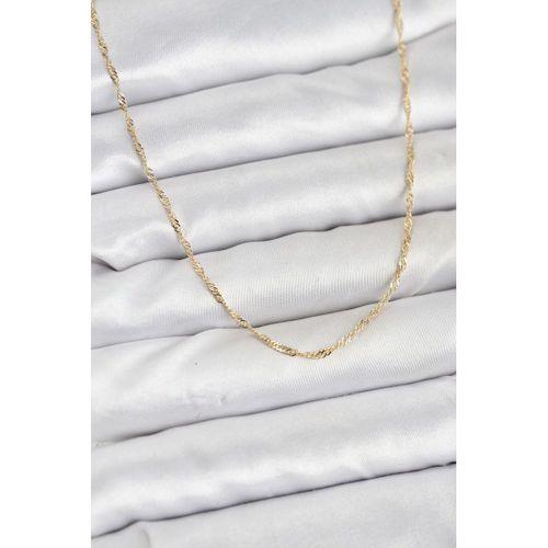 CM 14K Gold Renk Pirinç Ezme Burgu Model Kadın Kolye