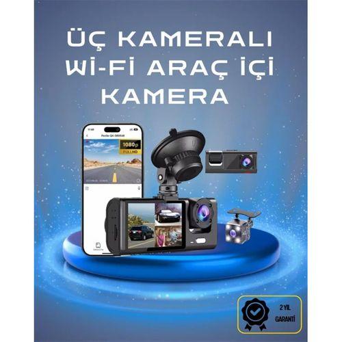 Üç Kameralı 1080p Full Hd Araç İçi Kamera – G-sensörlü Ve Gece Görüşlü