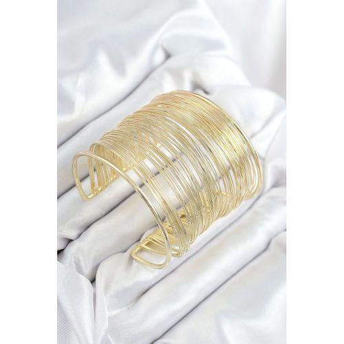 Pirinç Tel Sarma Model Gold Renk Kadın Bileklilk
