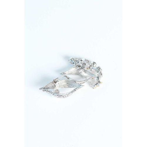 Zirkon Taşlı Metal Broş