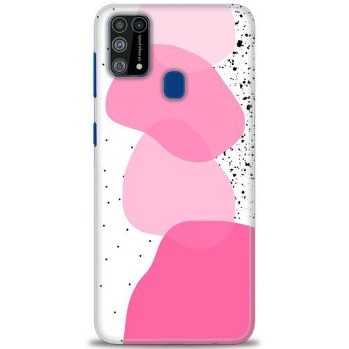 Samsung Galaxy M31 Kılıf HD Baskılı Kılıf - Pembe Beyaz Siyah + Tam Ekran Koruyucu