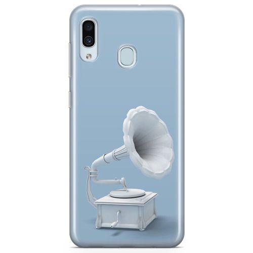 Samsung Galaxy A40 Kılıf Gramofon Arka Kapak Koruma Desenli Full Koruyucu