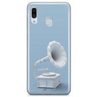 Samsung Galaxy A40 Kılıf Gramofon Arka Kapak Koruma Desenli Full Koruyucu