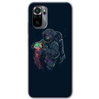 Xiaomi Redmi Note 10 Kılıf Baskılı Kapak - Astronot Kıyafeti + 5D Tam Kaplayan Cam