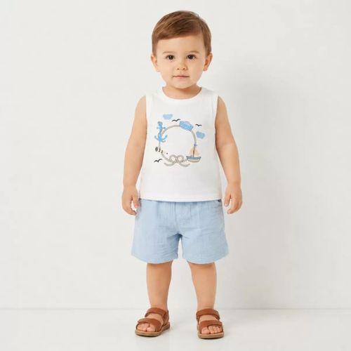 6/24 Ay Atletli Müslin Kumaş 3 Parça Bebek Takımı