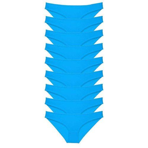 9 adet Süper Eko Set Likralı Kadın Slip Külot Mavi