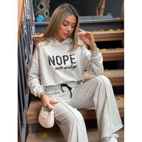 Kadın Uzun Kollu Nope Baskılı Beli Ribanalı Ikili Takım