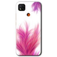 Redmi 9c Kılıf HD Desen Baskılı Arka Kapak - Pembe Tüy + Kırılmaz Cam