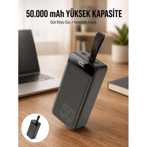 Hızlı Taşınabilir 50 000 Mah Powerbank Led Ekran Android Ve İos Uyumlu Yeni Nesil