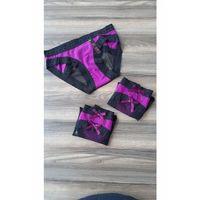 Dantelli Tüllü Mor Külot 3 Lü Paket