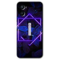 Oppo Reno 3 Kılıf Baskılı Arka Kapak - Dark Neon Yaprak İ Harfi +Tam Ekran Koruyucu