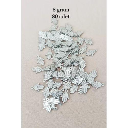 Oya Abiye Bileklik Kolye Pleksi Metalik Plastik Pul Gümüş Renk 8 gram 80 adet - BNC526