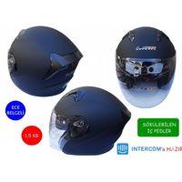 SEVGENT Kask Lss Çenesiz Vizörlü Mat Siyah Xl Beden