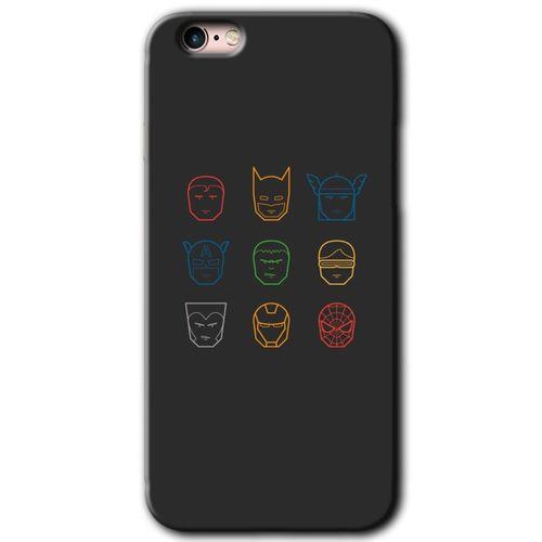 iPhone 6s Kılıf Baskılı Kapak - Avengers Minimalism + 5D Tam Kaplayan Cam