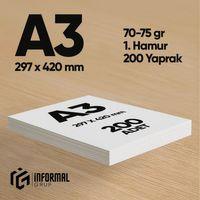 İnformal Fotokopi Kağıdı Premium Kalite A3 200 Yaprak 1 Hamur