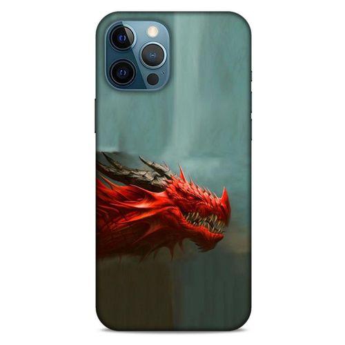 Apple iPhone 12 Pro Max Kılıf Dragons (17) Tasarım Kılıf Siyah Boynuzlu Ejderha