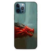 Apple iPhone 12 Pro Max Kılıf Dragons (17) Tasarım Kılıf Siyah Boynuzlu Ejderha