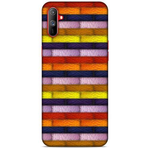 Oppo Realme C3 Kılıf Patchwork (30) Silicone Case Şeker Pembe Sarı
