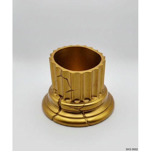 Gold Klasik Sutun Form Mini Dekoratif Saksi 7 Cm Masa Ustu Ofis Dekoru