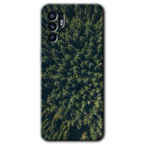 Oppo Reno 6 Kılıf HD Desen Baskılı Arka Kapak + Temperli Cam - Çam Ağacı Ormanı