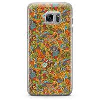Samsung Galaxy S7 Edge Kılıf Doodle Piknik Seti Arka Kapak Koruma Desenli Full Koruyucu