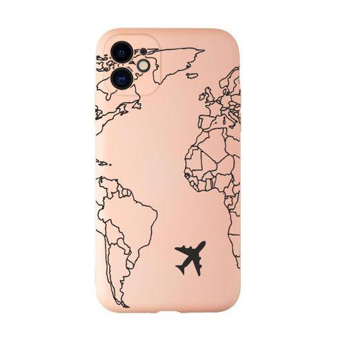 iPhone 11 Uyumlu World Map Lines Desenli Kamera Korumalı Lansman Kılıf Premium Silikonlu