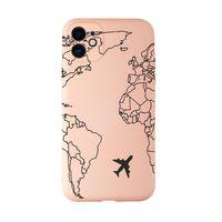 iPhone 11 Uyumlu World Map Lines Desenli Kamera Korumalı Lansman Kılıf Premium Silikonlu