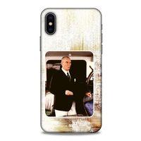Apple iPhone XS Kılıf Atatürk (24) Darbe Emici Kılıf Eskitilmiş Beyaz