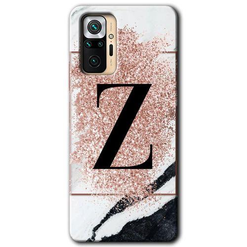 Potkal Hediye Fabrikası Xiaomi Redmi Note 10 Pro Kılıf HD Desen Baskılı Arka Kapak - Pembe Mermer Desenli Z Harfi