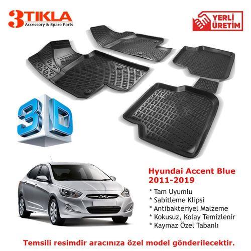 Hyundai Accent Blue 2011-2019 Premium 3D Havuzlu Paspas Seti