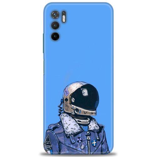 Xiaomi Redmi Note 10 5G Kılıf HD Baskılı Kılıf - Mavi Astronot + Tam Ekran Koruyucu