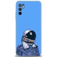 Xiaomi Redmi Note 10 5G Kılıf HD Baskılı Kılıf - Mavi Astronot + Tam Ekran Koruyucu
