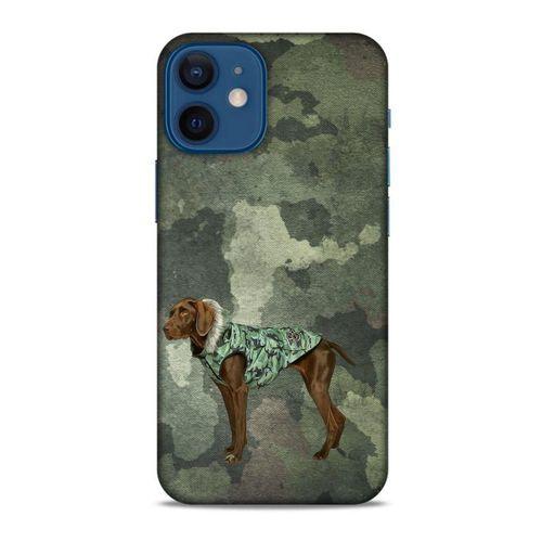 Apple iPhone 12 Mini Kılıf Köpek Kıyafetleri (49) Ultra Silikon Kılıf Kamuflaj Mont