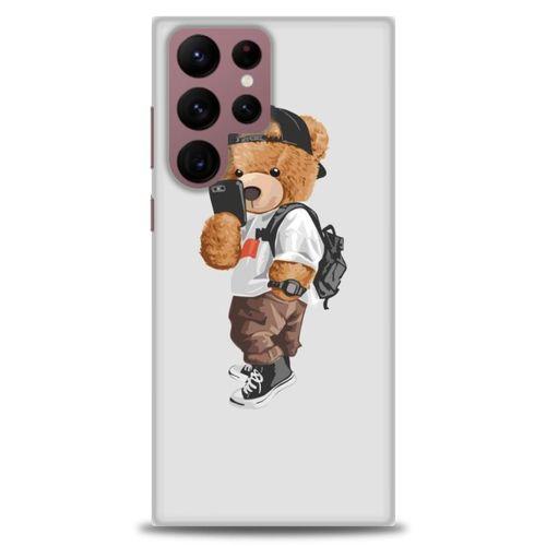 Samsung Galaxy S22 Ultra Kılıf HD Baskılı Kılıf - Teddy Bear Cool + Tam Ekran Koruyucu