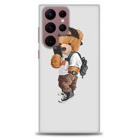 Samsung Galaxy S22 Ultra Kılıf HD Baskılı Kılıf - Teddy Bear Cool + Tam Ekran Koruyucu