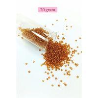 Dökme Cam Kum Boncuk (11/0) 2 mm - 20 Gram -  Koyu Bal Rengi - BNC035