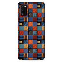 Samsung Galaxy A41 Kılıf Patchwork (16) Kalın Kılıf Turuncu Mavi