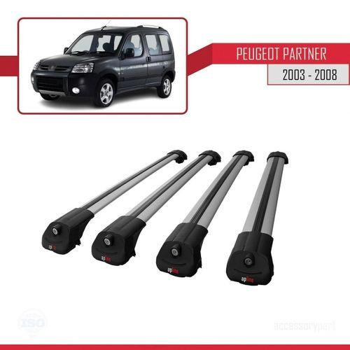 Peugeot Partner 2003-2008 Arası ile uyumlu ACE-1 Ara Atkı Tavan Barı GRİ 4 ADET BAR