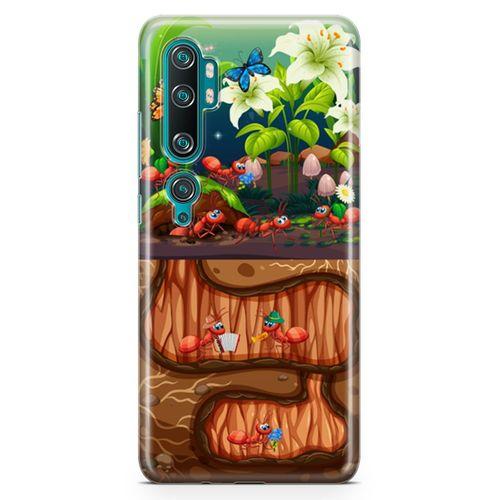 Xiaomi Mi Note 10 Pro Kılıf Karınca Yuvası Arka Kapak Koruma Desenli Full Koruyucu